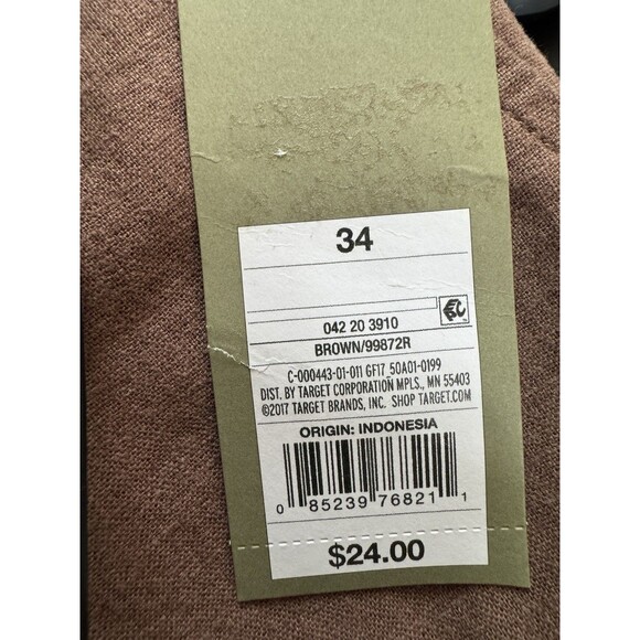 Goodfellow & Co Shorts Flat Front Every Wear Linen Blend Mens Size 34 Brown New - Picture 10 of 10